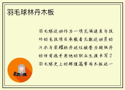 羽毛球林丹木板